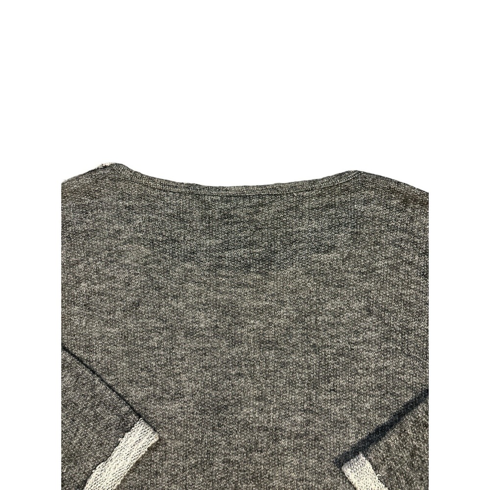 Ali Miles Grey Marled Knit Tunic Top 3/4 Sleeve Raw Edge‎ Trim Petite Large PL - Picture 6 of 9